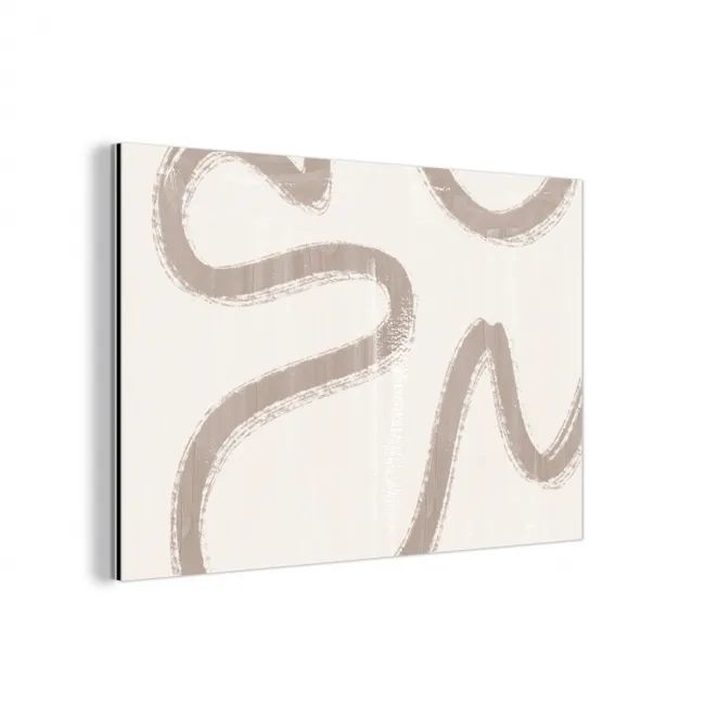 Moderne kunst - Beige - Abstract aluminium wit klein -3d