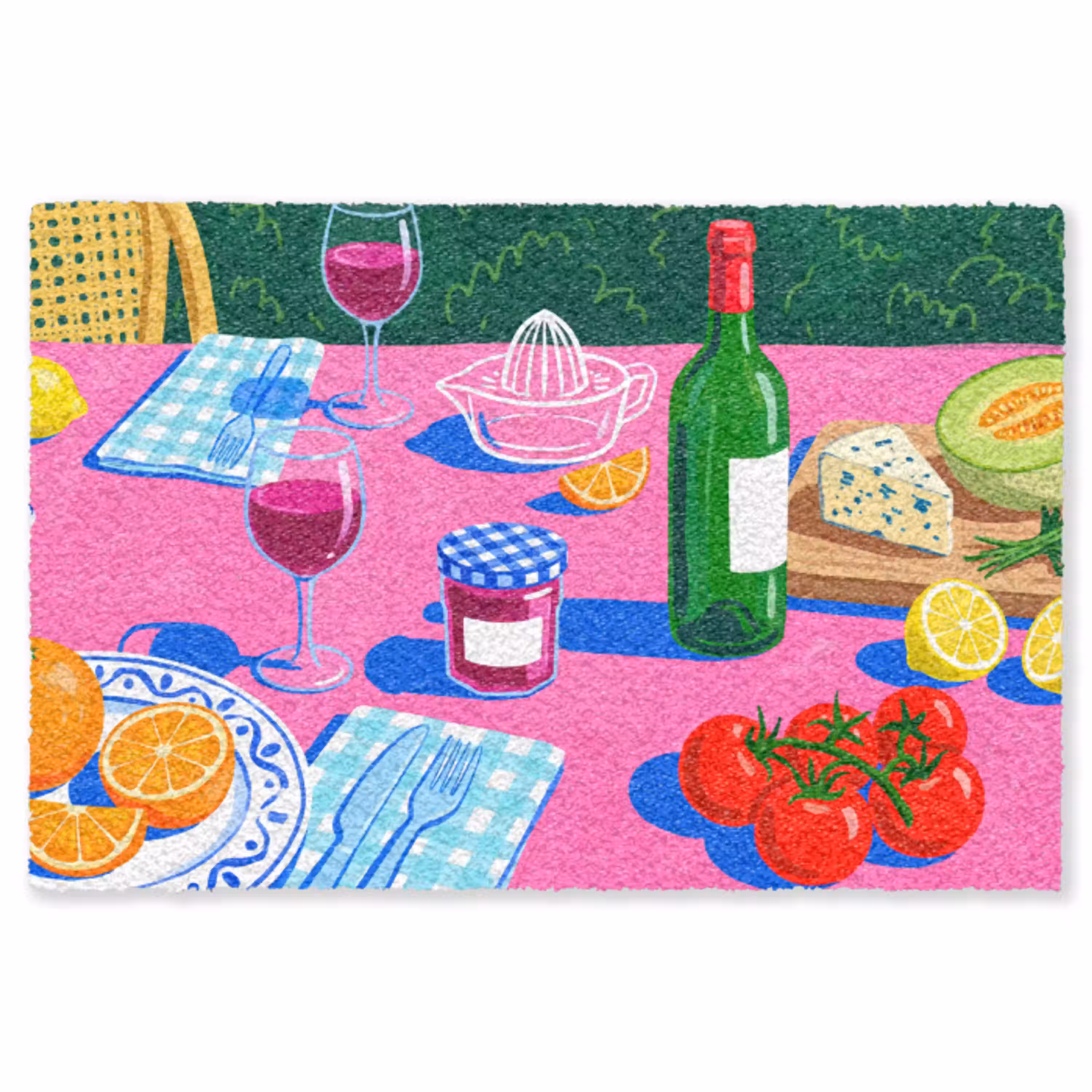 Eten - Tafel - Illustratie Vloerkleed Rechthoek klein -3d