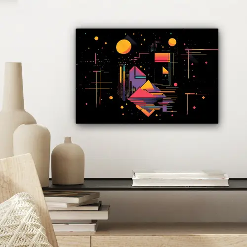 Abstract - Vormen - Lijnen - Kleurrijk canvas 2cm klein -sfeer6