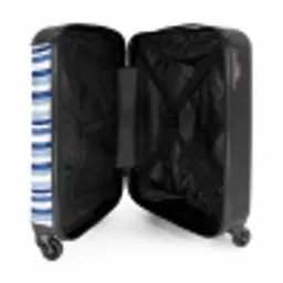 Strepen patroon blauw NBS - Handbagage koffer - Kinderen Unisex middel -binnenkant