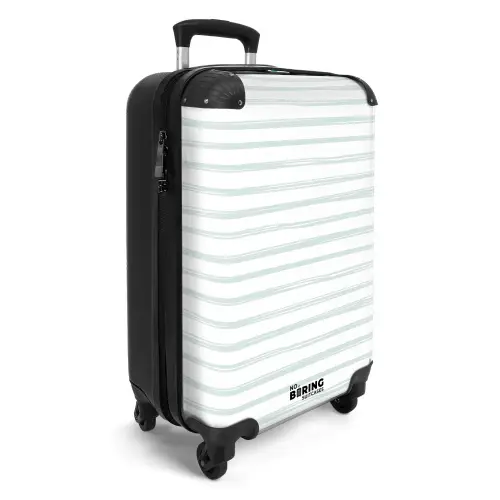 Strepen patroon groen NBS - Handbagage koffer - Volwassenen Unisex middel -productfoto_3d