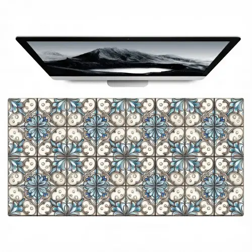 Barok - Tegel - Kleurrijk Muismat XXL klein 681 -zzz3d