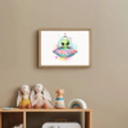 Alien - Ufo - Kleurrijk Light Box met batterij (Wandlamp kind) middel -sfeer2_kind