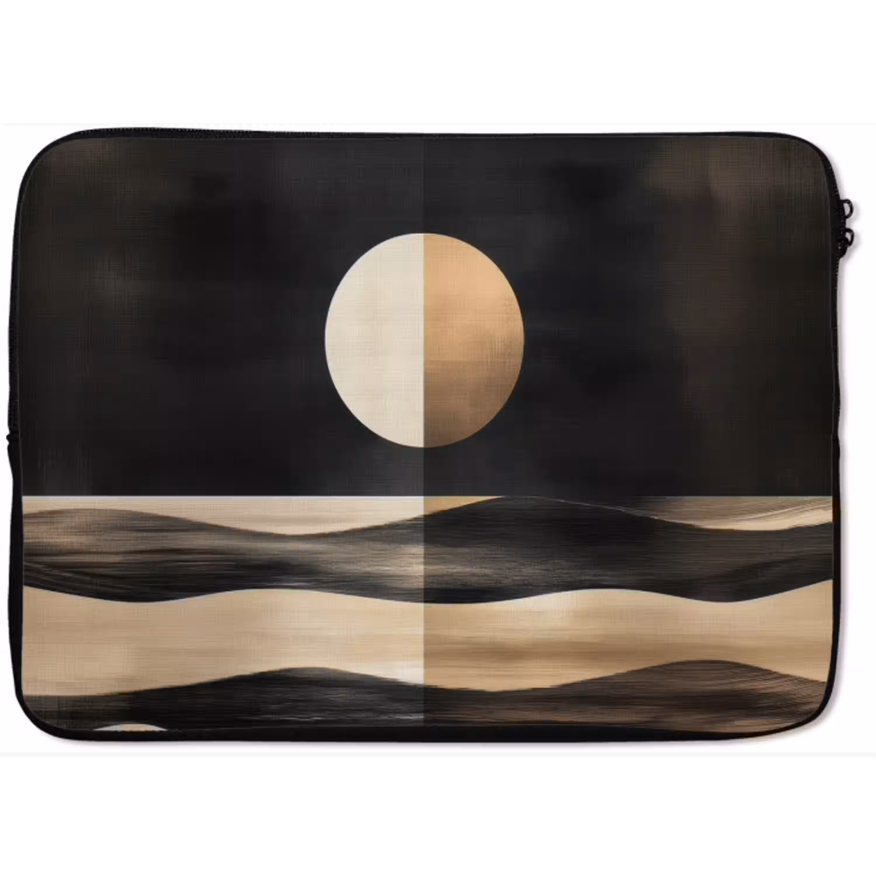 Maan - Cirkel - Goud laptophoes neopreen klein -zkaufland3dotto