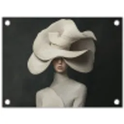 Modern - Vrouw - Hoed tuinposter los doek klein -3d