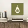 Avocado - Minimalistisch - Illustratie - Groen aluminium wit klein -sfeer1