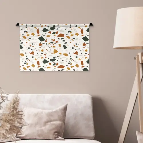 Terrazzo - Patroon - Wit - Terra Wandkleed katoen klein 269 -sfeer4