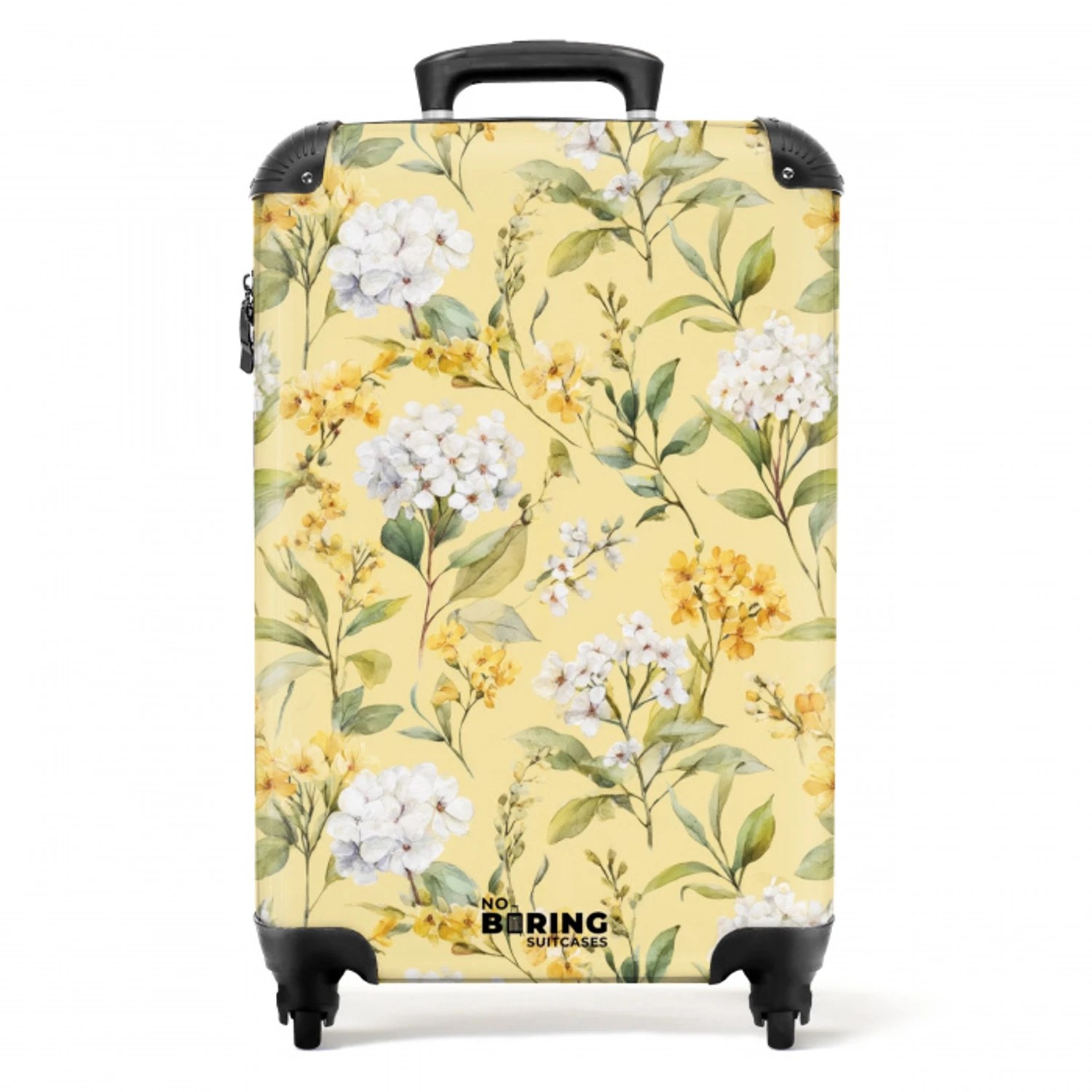 Bloesem patroon geel NBS - Handbagage koffer - Kinderen Unisex middel -productfoto_recht