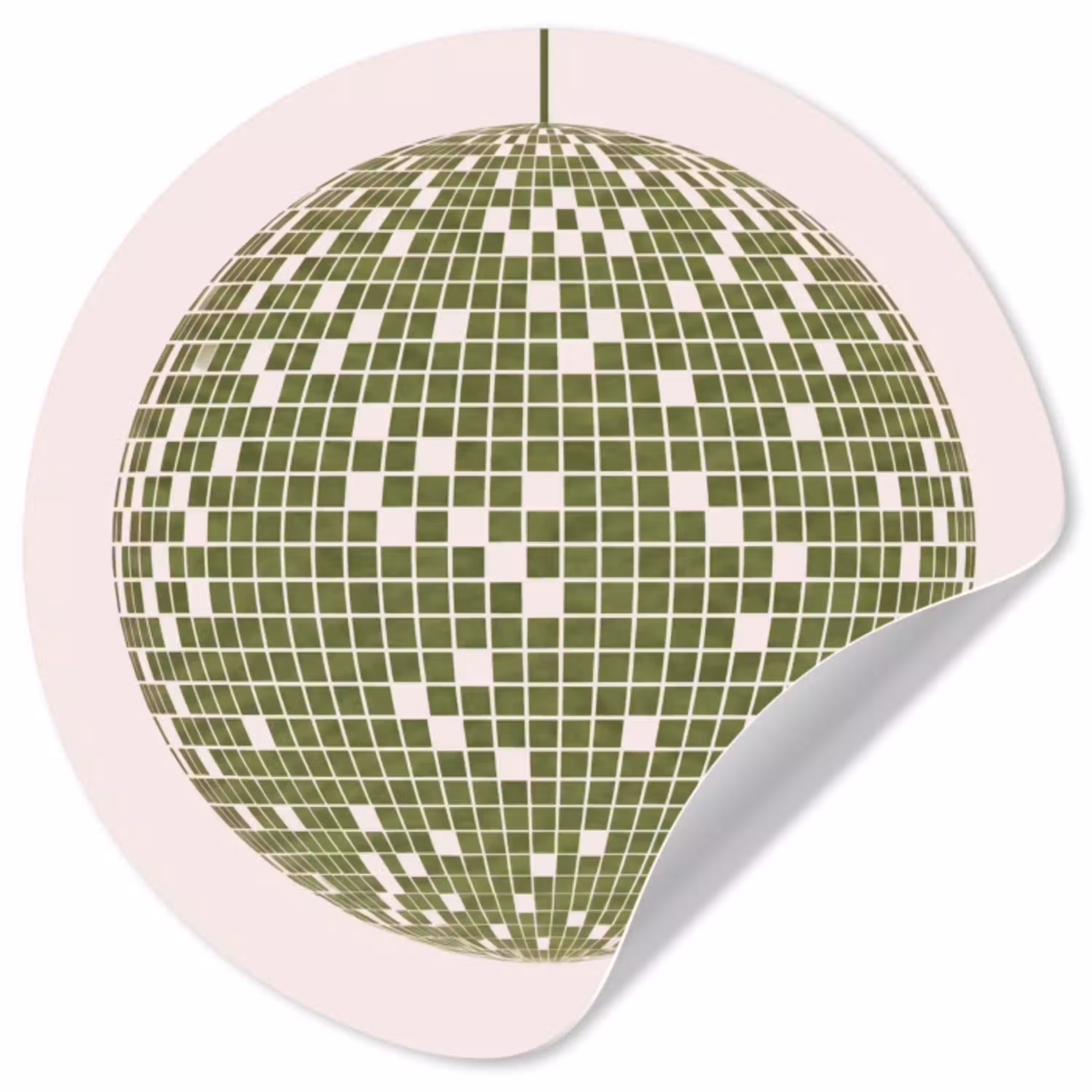 Disco - Bal - Groen - Abstract - Modern Wandcirkel behangsticker klein -3d