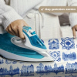 Huizen - Schepen - Blauw Wandkleed katoen klein 269 -sfeer9