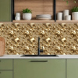 Druppels - Organisch - Goud keuken achterwand 2 middel 871 -sfeer3