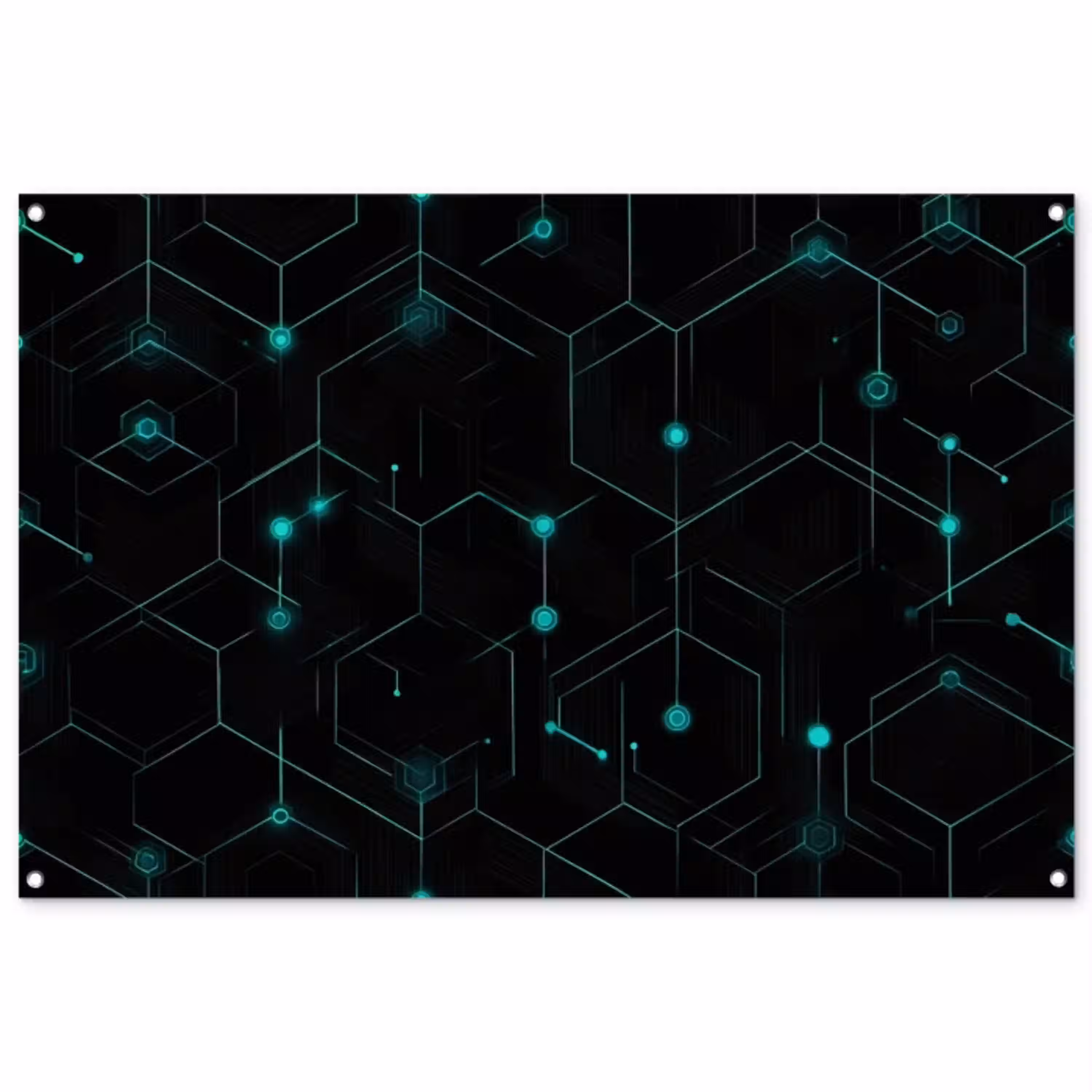 Gaming - Netwerk - Blauw - Punten - Patroon tuinposter los doek groot -3d