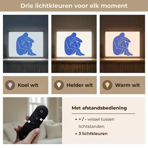 Lichaam - Abstract - Blauw Light Box met batterij (Wandlamp) middel -USP_lichtkleurNL
