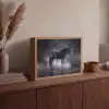 Paard - Magisch - Zwart Light Box met batterij (Wandlamp) middel -sfeer2