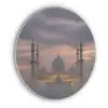 Zonsondergang - Moskee - Wolken - Islamitisch Akoestische PET Vilt - Rond klein -3d