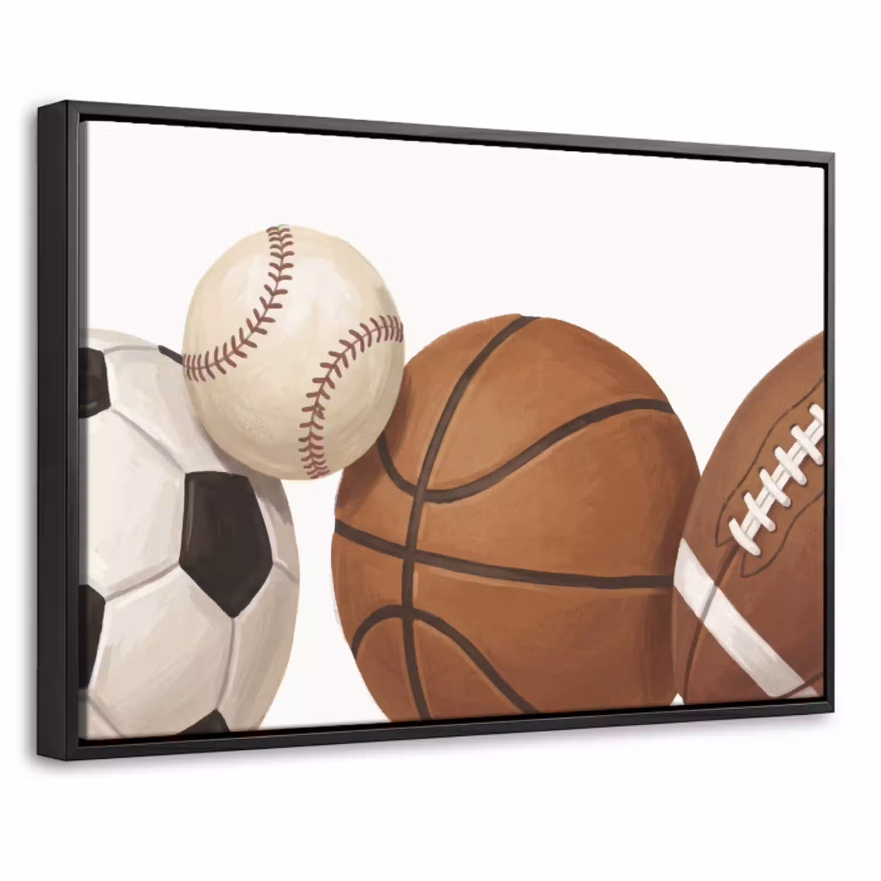 Sport - Ballen - Illustratie Canvas met baklijst klein -threedimensional_3d_global