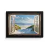 Doorkijk - Strand - Raam - Duinen - Zee fotolijst zwart zonder passe partout klein -3d