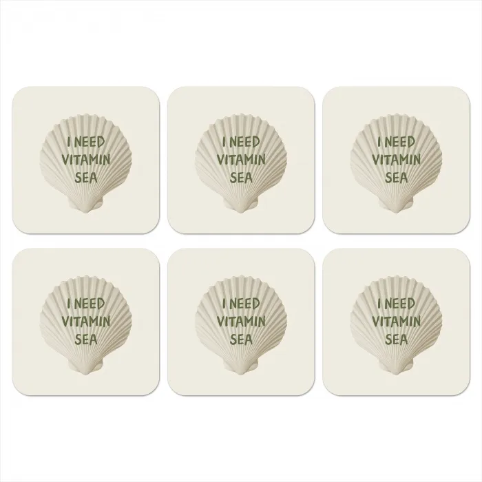 Schelp - Quote - Groen onderzetter kurk middel -3d