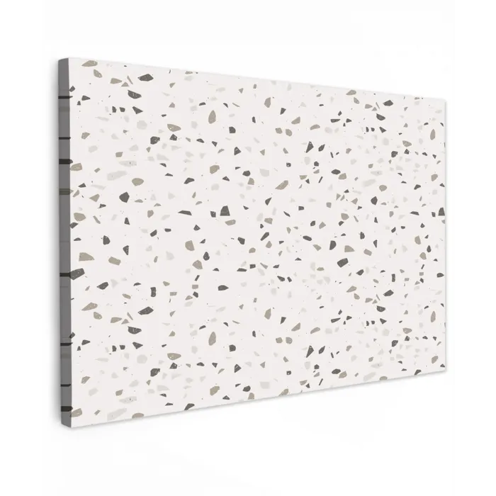 Terrazzo -  Patroon  -  Créme Tuinposter op houten frame 2 cm dik klein 845 -3d