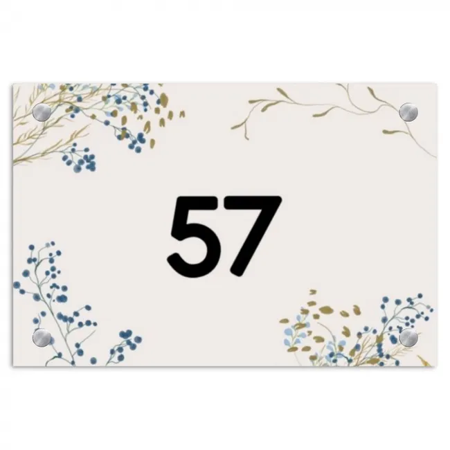 Naambordje voordeur - Rechthoek - Bloemen - Beige - Traditioneel