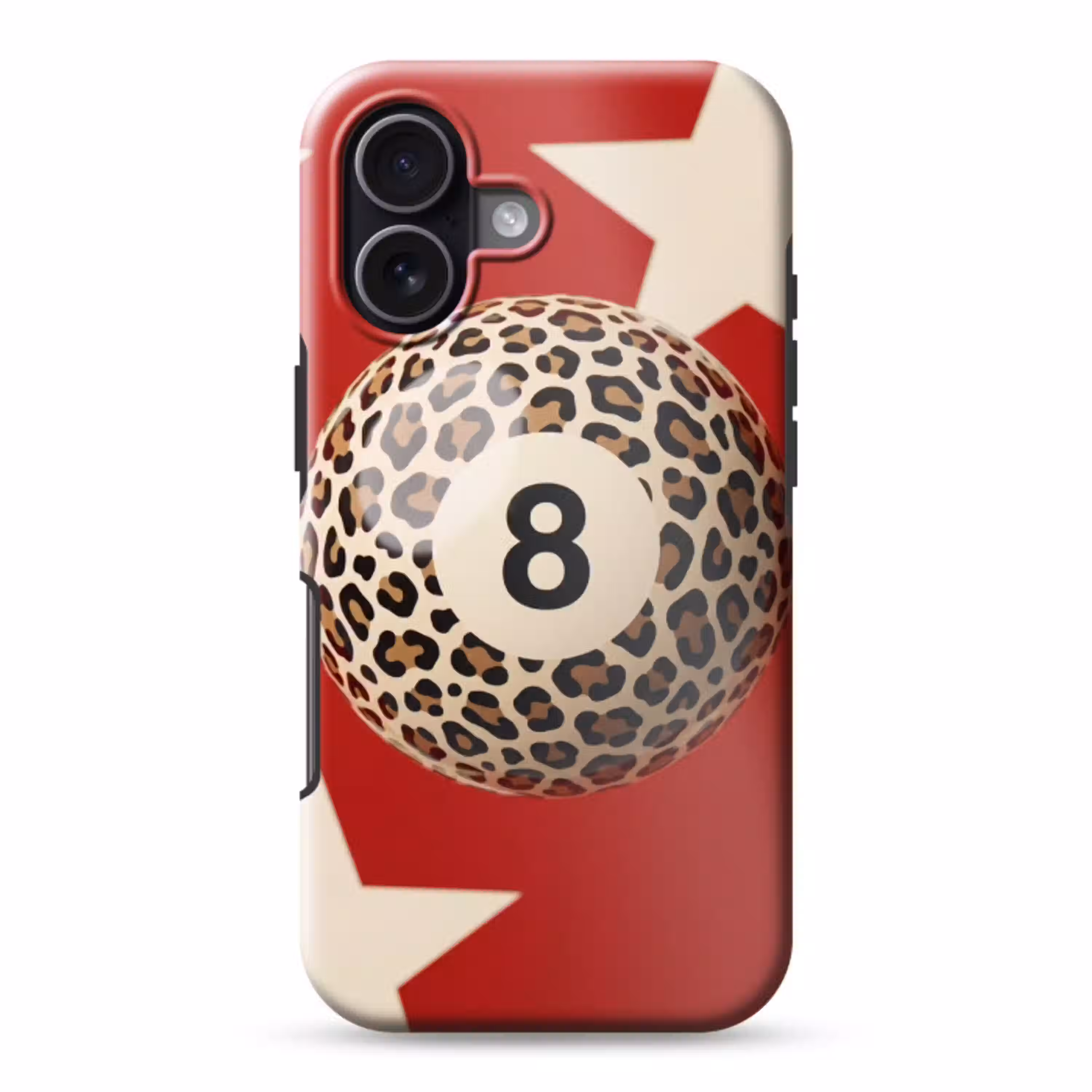 Spel - Dierenprint - Nummer 8 - Modern - Rood Toughcase MagSafe Apple iPhone 17 klein -3d