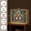 Kerst - Gnomen - Peperkoekhuisje - Rood - Groen Light Box met batterij (Wandlamp) middel -USP_websiteoverzichtNL