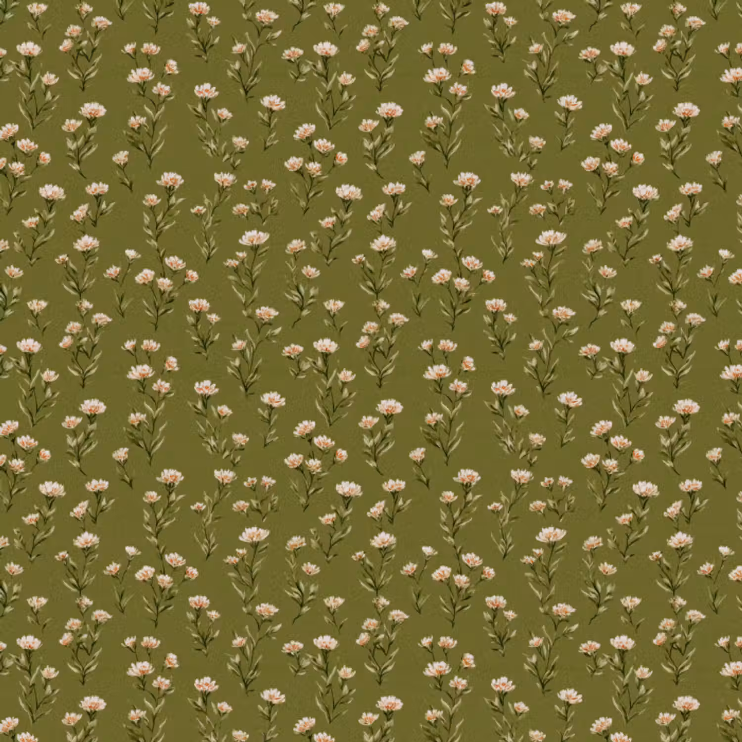 Behang - Landelijk - Bloemen -  Groen