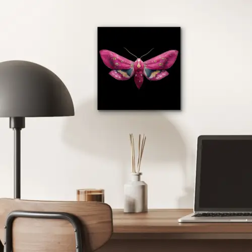 Vlinder - Roze - Nachtvlinder aluminium wit klein -sfeer5