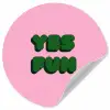 Yes fun - Groen - Roze Wandcirkel behangsticker klein -3d