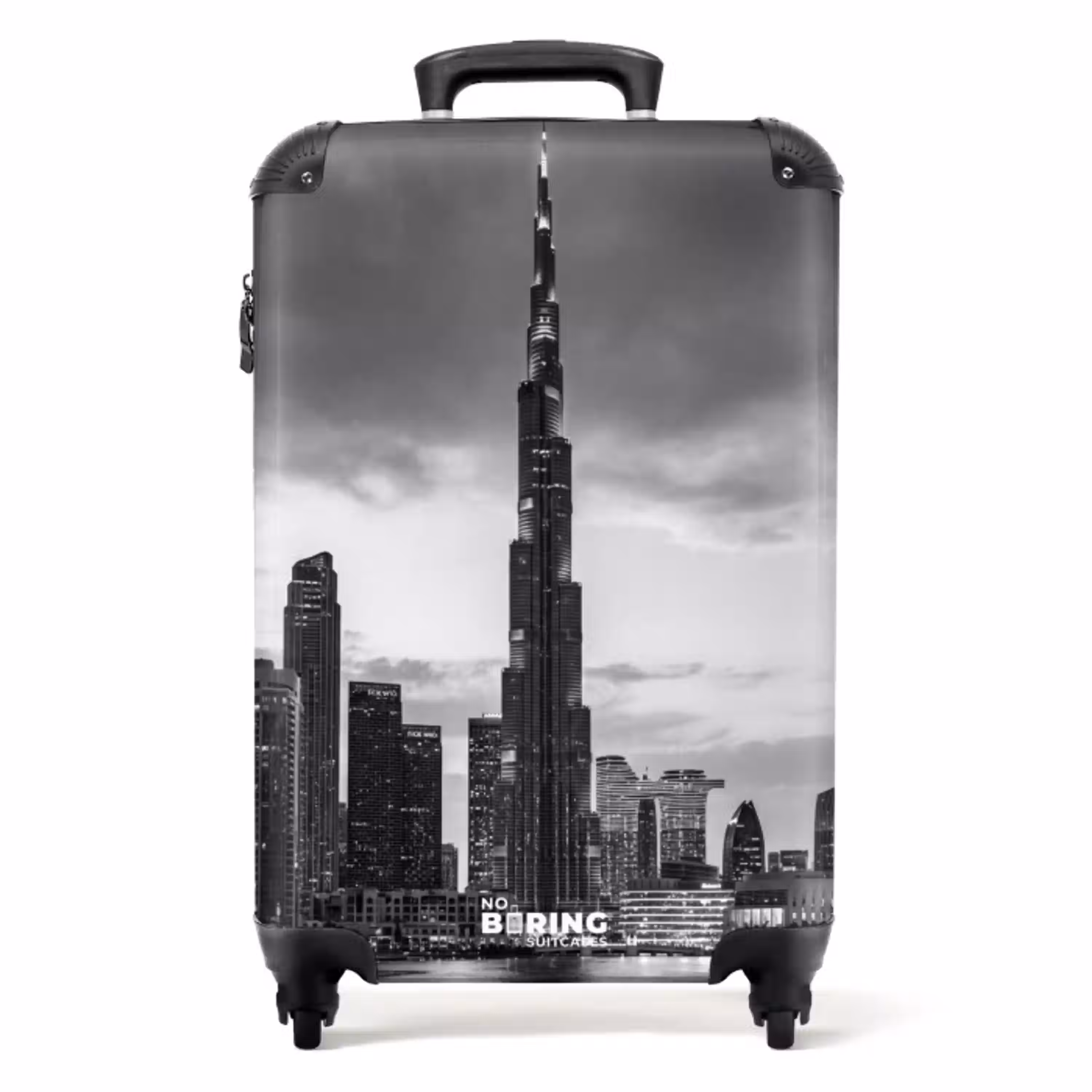 Stad - Skyline - Architectuur - Avond - Zwart-wit NBS - Handbagage koffer - Volwassenen Unisex middel -productfoto_recht