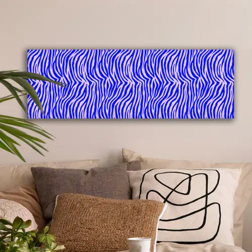 Zebra - Blauw - Paars - Pastel canvas 2cm klein 828 -sfeer1