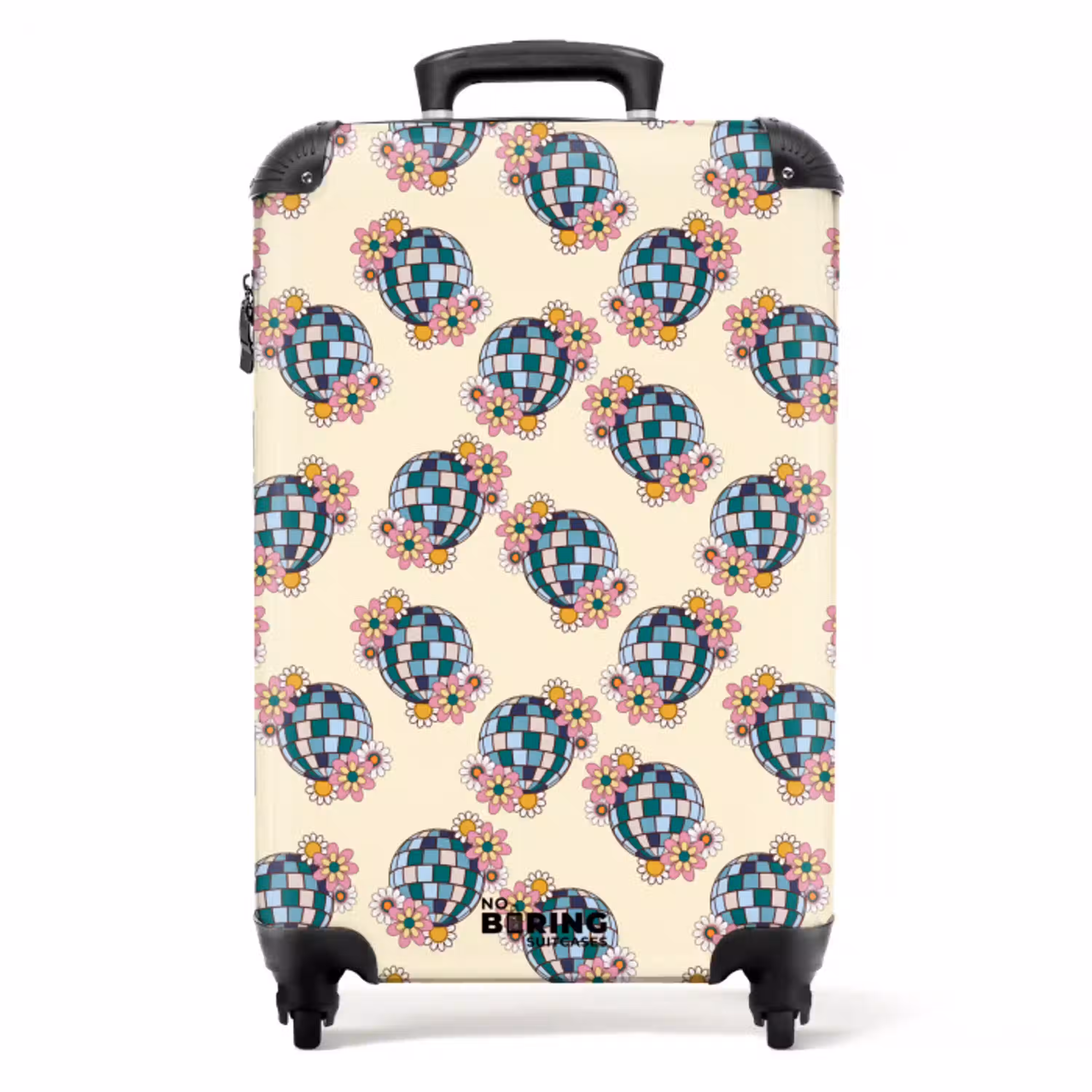 Retro disco bal patroon kleurrijk NBS - Handbagage koffer - Volwassenen Unisex middel -productfoto_recht