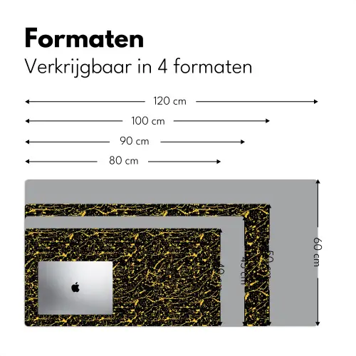 Spat - Waterverf - Geel - Zwart Muismat XXL klein 681 -sfeer5