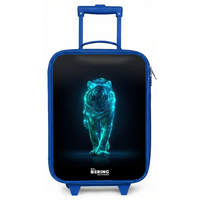 Gloeiende tijger in beweging Kinderkoffer - Blauw klein -zz3dotto