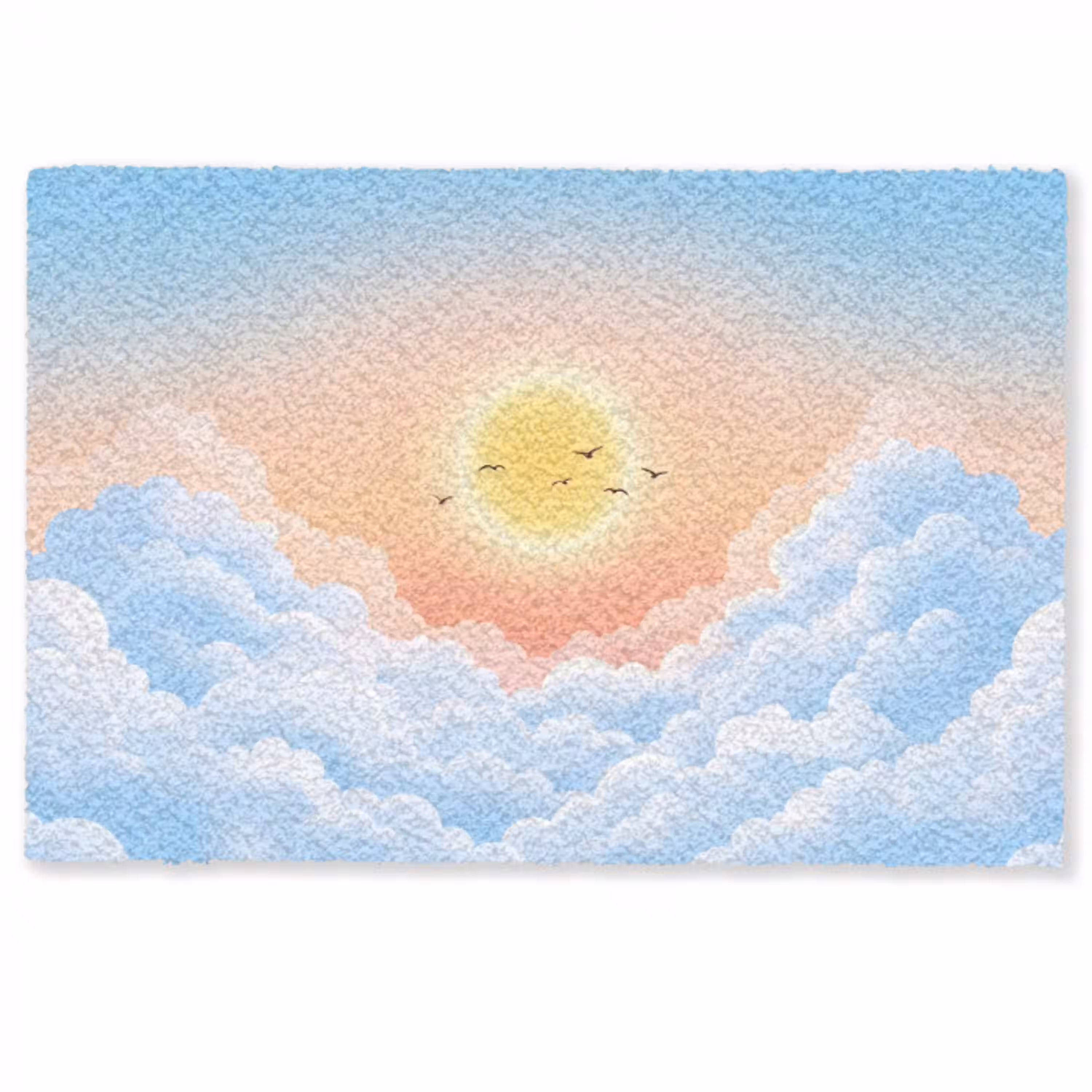 Zon - Vogels - Lucht - Natuur - Geel Deurmat klein -zkaufland3d