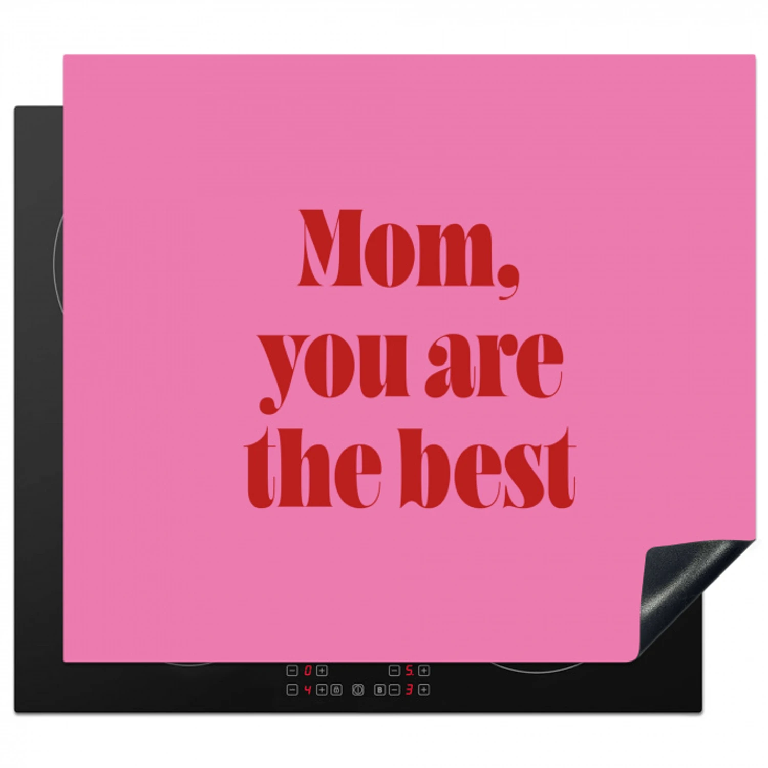 Moeder - Boodschap -Roze Inductie beschermer vinyl 3mm middel -3d