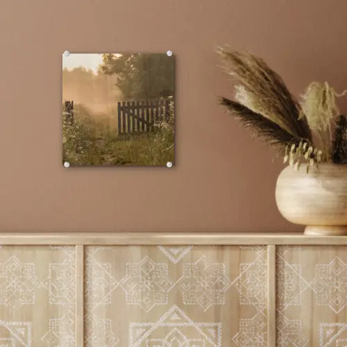 Hek - Natuur - Mist - Veld plexiglas 5mm klein -sfeer5