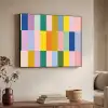 Stroken - Blauw - Patroon - Abstract Textielframe zwart klein -sfeer3