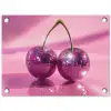 Glitter - Discobol - Roze - Kersen tuinposter los doek klein -3d