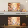 Eenhoorn - Bloemen - Vlinder - Roze Light Box met batterij (Wandlamp kind) middel -sfeer3_kind