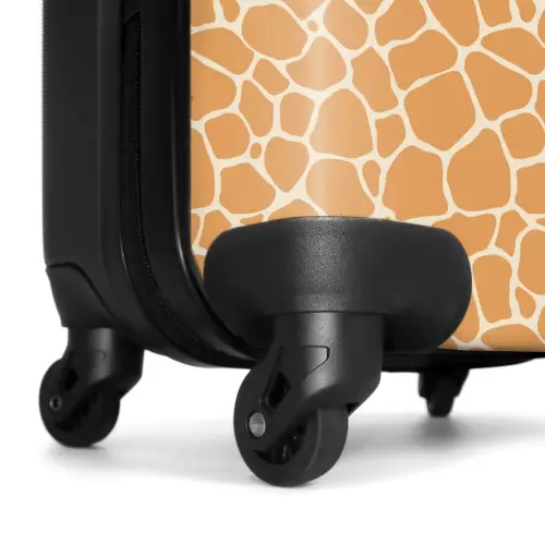 Patroon van giraffeprint in oranje met beige NBS - Handbagage koffer - Kinderen Unisex middel -wiel