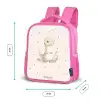 Beige dino op een stippen achtergrond Kinderrugzak - Roze middel -productfoto_formaten