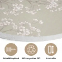 Sereen - Bloesem - Wit Akoestische PET Vilt - Rond klein -closeup_DE