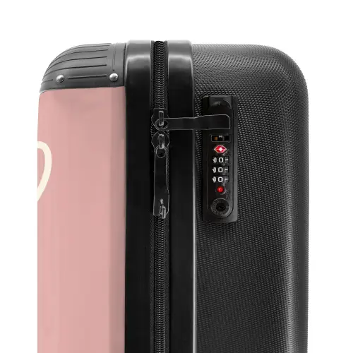 Patronen - Zwevende harten op oudroze NBS - Handbagage koffer - Kinderen Unisex middel -slot