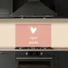 Presentje voor Moederdag super mama lichtroze/wit keuken achterwand spatscherm klein -sfeer1