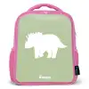 Groen met Triceratops dino Kinderrugzak - Roze middel -3d