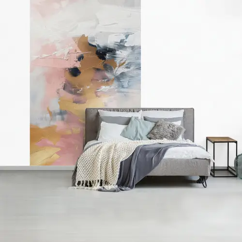 Abstract - Pastel kleuren - Goud - Modern - Aesthetic fotobehang vinyl groot -slaapkamer