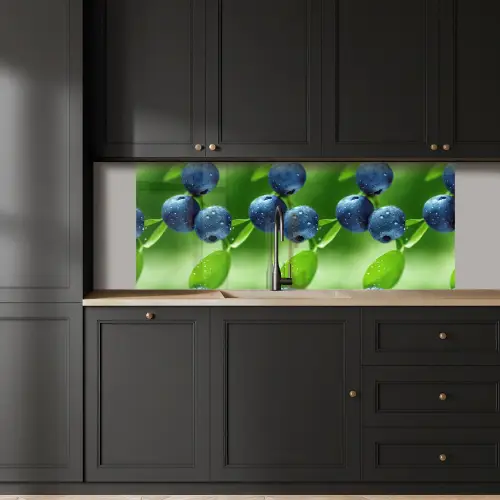 Bosbessen - Paars - Bladeren - Groen keuken achterwand 2 middel 871 -sfeer1