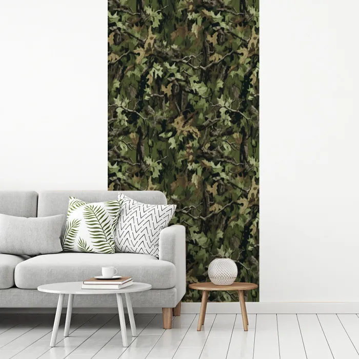 Bladeren - Takken - Camouflage - Groen fotobehang vinyl groot 64 -woonkamer