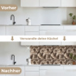Waaiervorm - Beige - Vezel textuur keuken achterwand 2 middel 871 -voor-na_DE